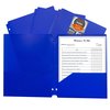 C-Line Products TwoPocket Heavyweight Poly Portfolio Folder with ThreeHole Punch, Blue, 25PK 33935-BX